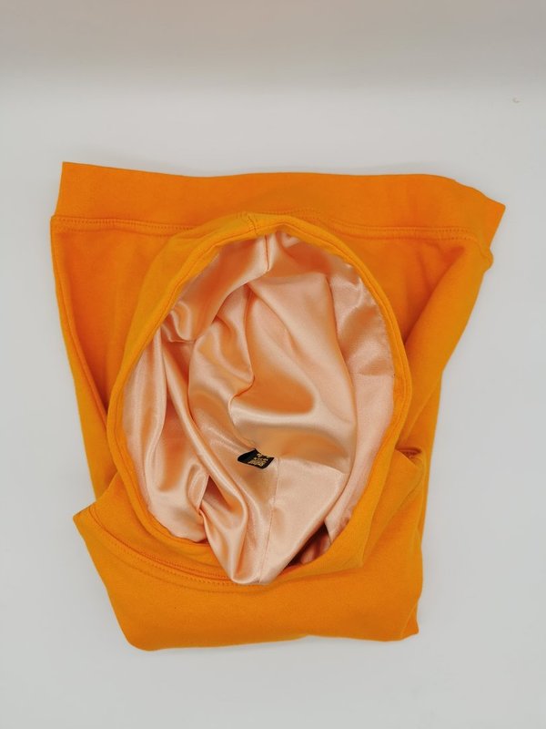 Dicke Satin gefuttert Orange Hoodies für Kinder Winter Kapuzenpullover320g